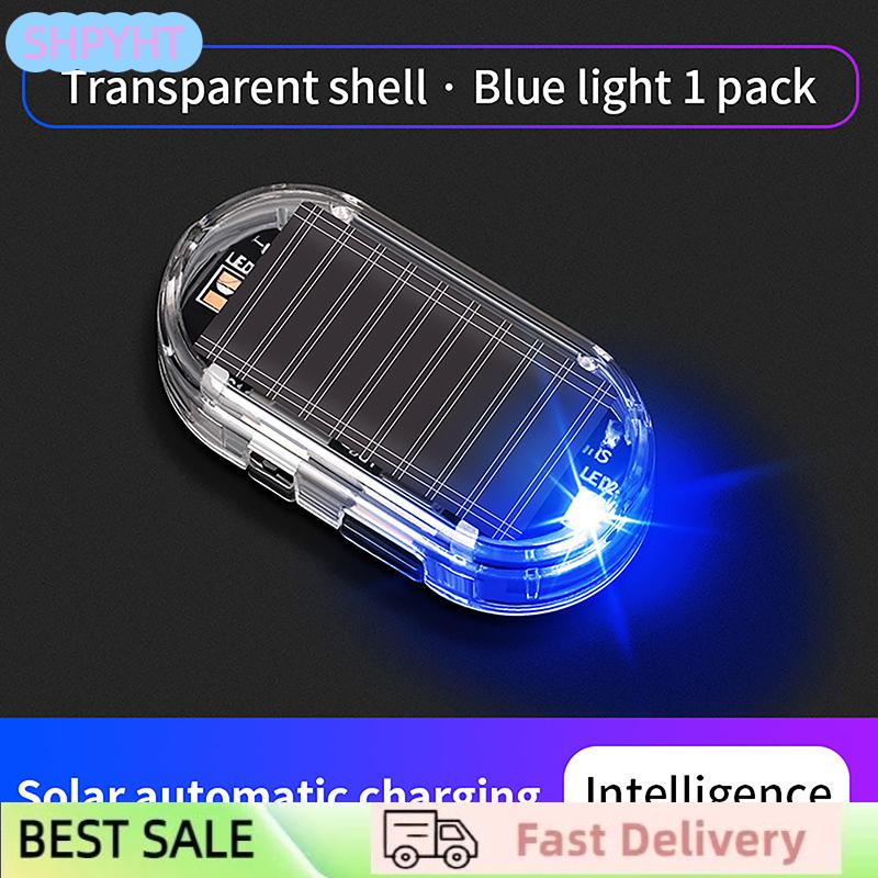 SHPYHT ไฟกระพริบ LED 1ชิ้นไฟสัญญาณเตือนแบบไร้สายกันขโมย ไฟฉุกเฉินพลังงานแสงอาทิตย์