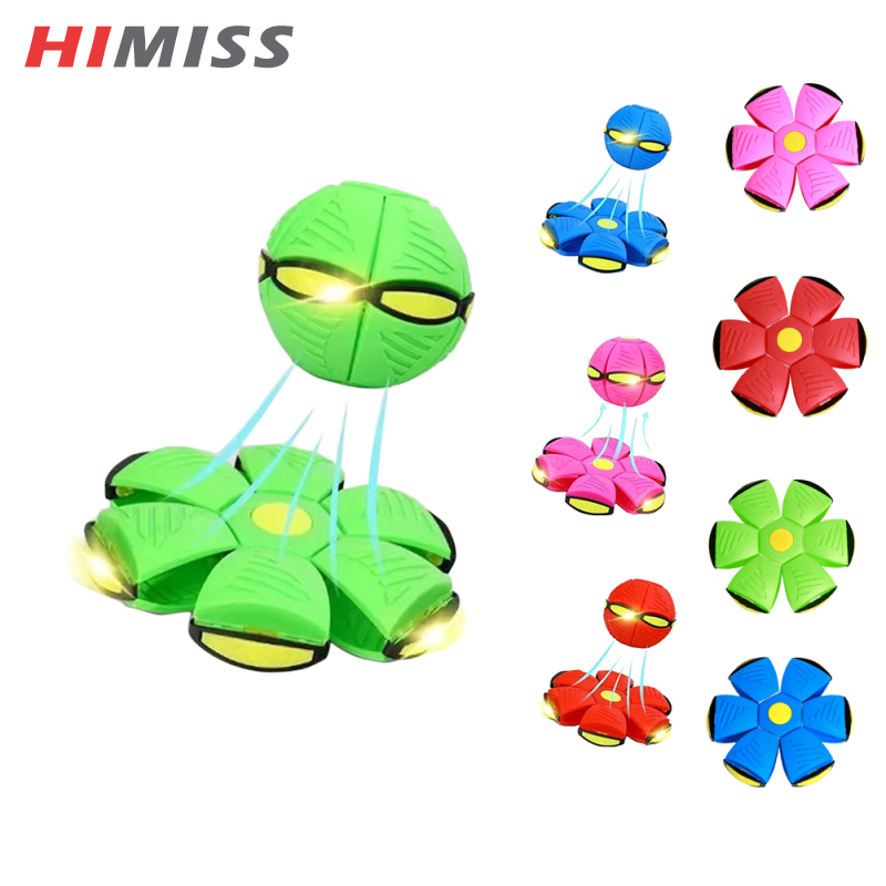 Himiss đĩa bay bóng ma thuật biến dạng UFO với đèn LED đồ chơi bay giải nén trẻ em ngoài trời đồ chơi vui vẻ cho trẻ em Quà tặng