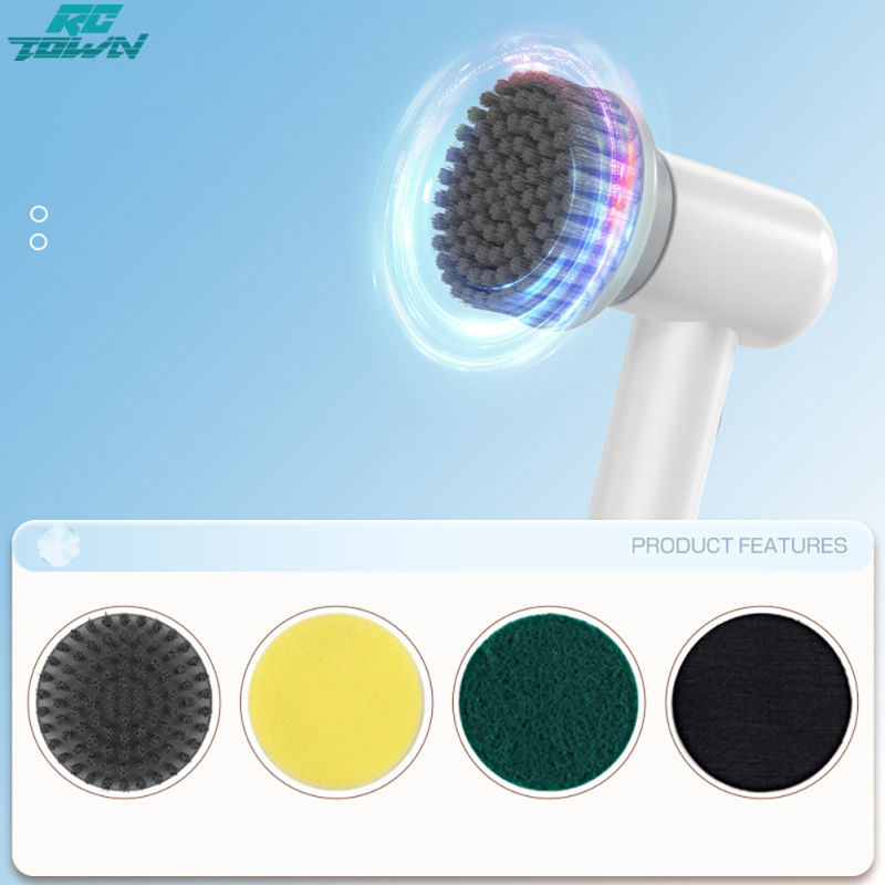 Power Spin Scrubber With 3 Replaceable Cleaning Heads Multifunctional Spin Power Scrubber, Low Noise, Waterproof And , Handheld Power Scrubber For Kitchen, Cars, Bathroom ราคา 449 บาท*ส่งฟรี