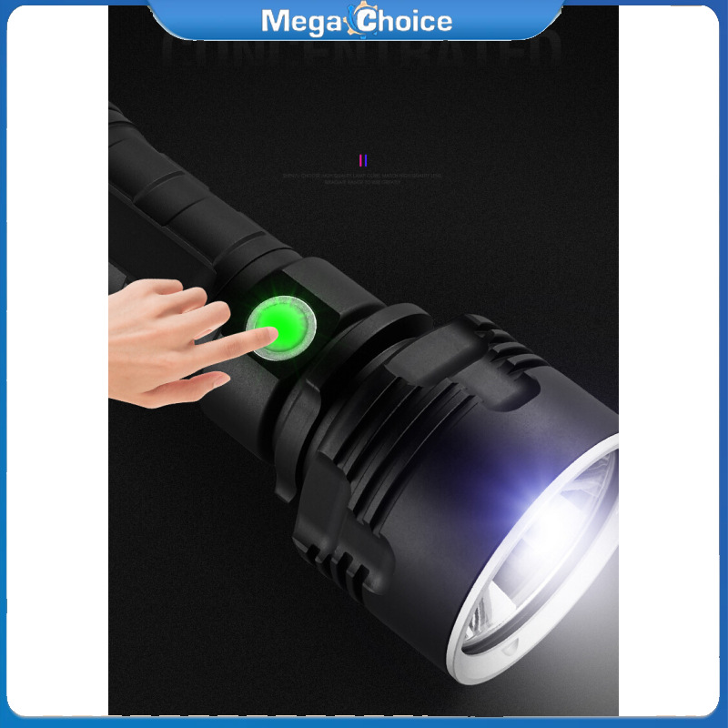 MegaChoice【100%Original】Super Powerful LED Flashlight USB Rechargeable Waterproof Lamp Ultra Bright Torch for Camping ราคา 488 บาท*ส่งฟรี