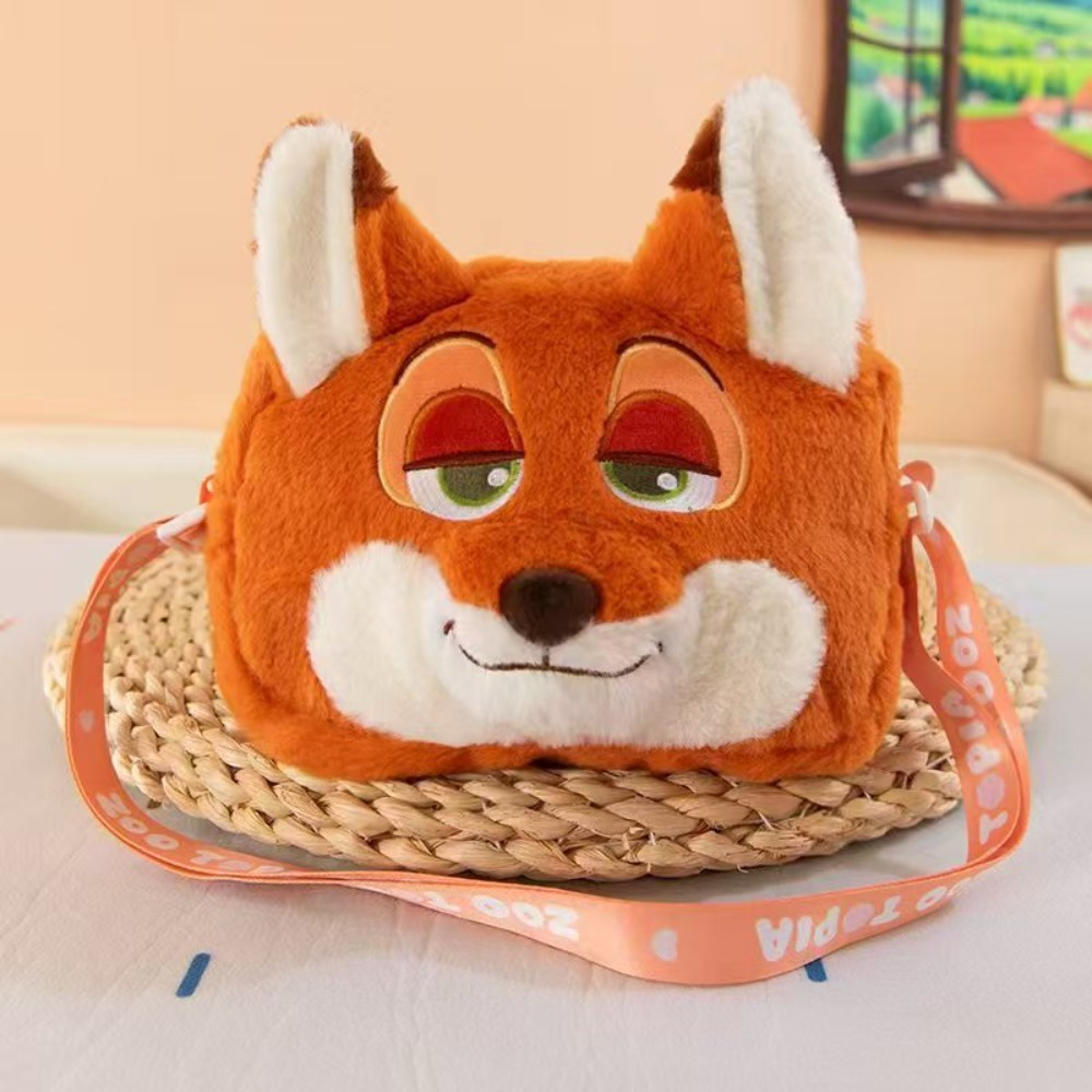 SHENT Thiết kế hoạt hình Túi đeo chéo Nick Judy. Chất liệu nhung Túi điện thoại di động Dễ thương Mẫu vui nhộn Túi nhung Chủ đề Anime - 6