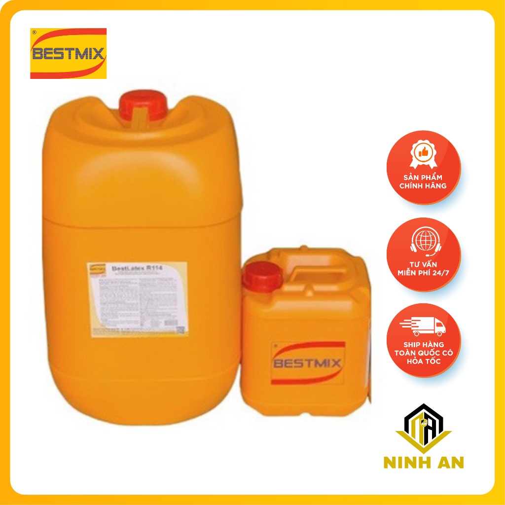 Bestlɑtex R114 quy cách đóng gói 1 lít/lon - 5 lít và 25 lít /can - Chống thấm, chống mài mòn cơ học, chống ăn mòn hóa học - Bestmix Official