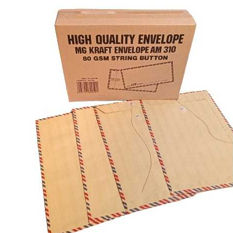 RGT - 1 Box / 50 Lembar Amplop Coklat Tali Folio By Kiky / Amplop Tali Coklat Kraft Lamaran 310
