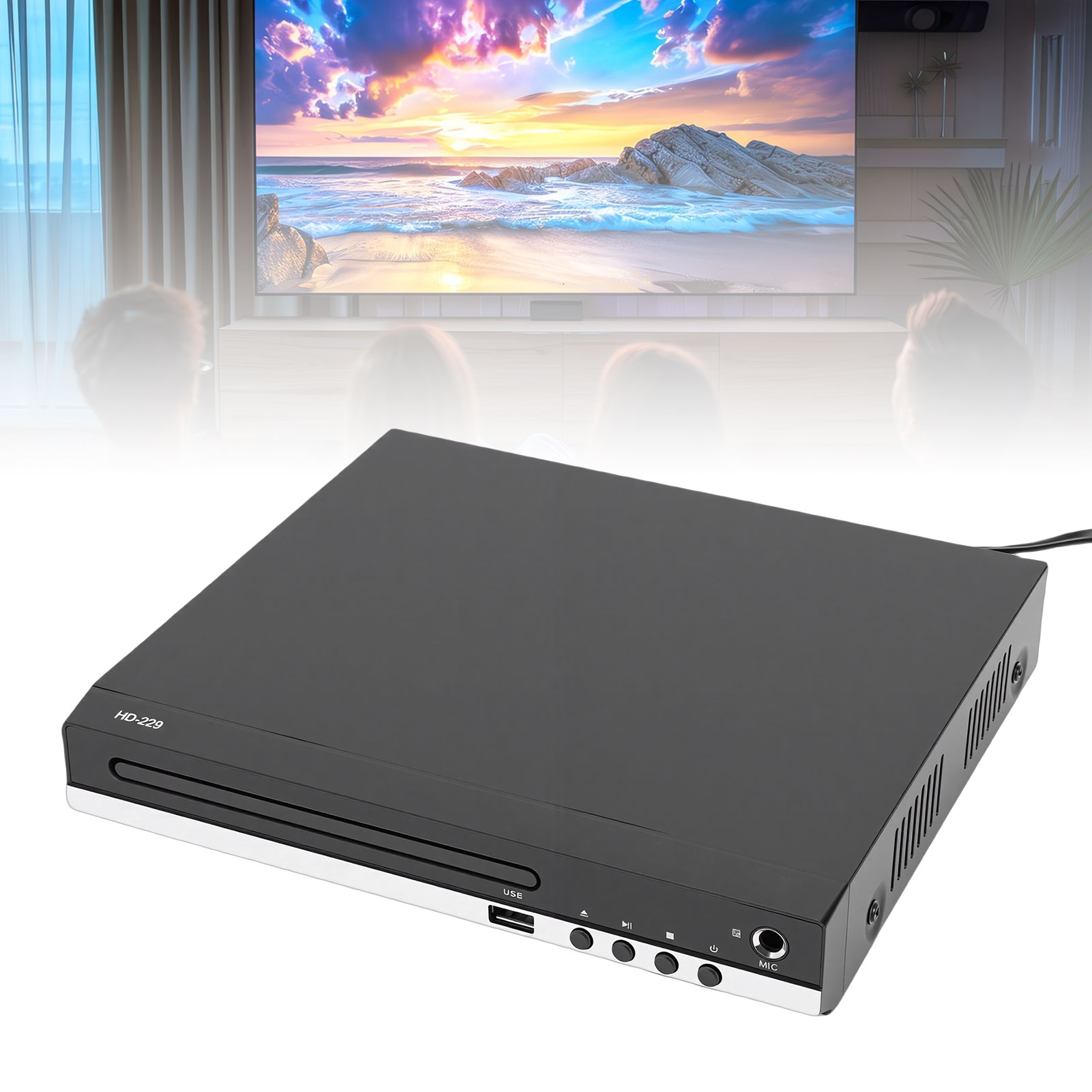 Ổ đọc DVD 1080P Giao Diện đa phương tiện HD Tất Cả Các Vùng đầu nghe nhạc CD Cho TV Nhà Stereo Với MP3 Phát Lại Điều Khiển Từ Xa 6.5Mm Mic Đầu Vào giao diện USB