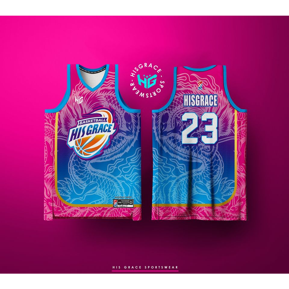 127 HG PINK FIRE BASKETBALL FULL SUBLIMATION JERSEY