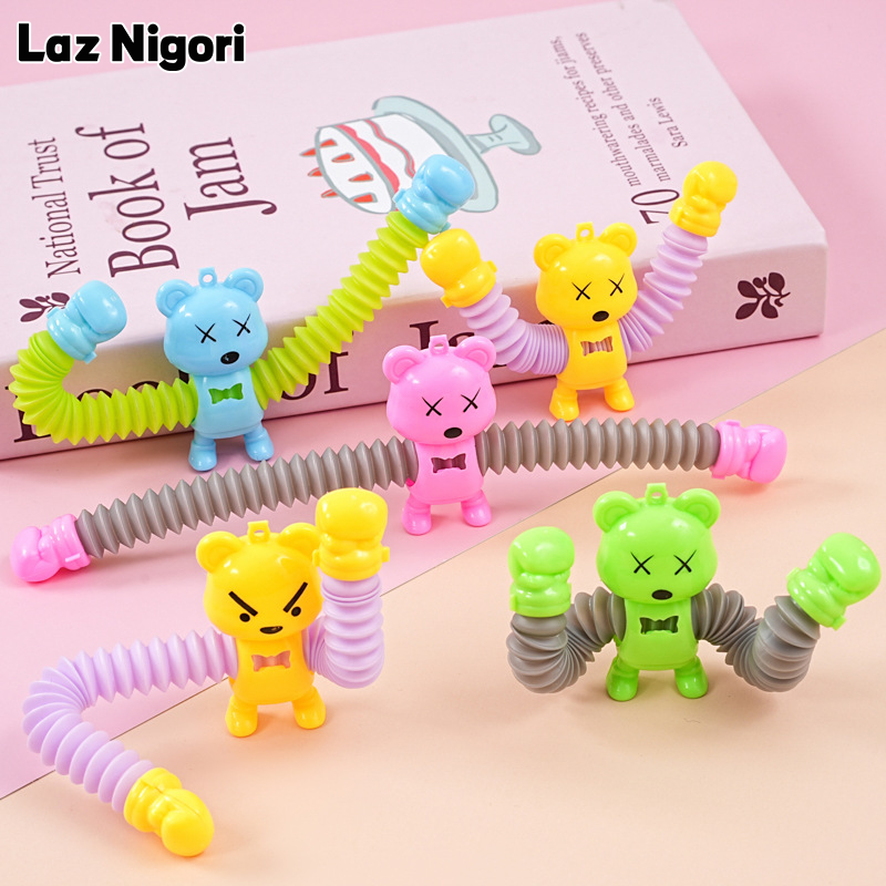 Laz Nigori Stretchy Bear Toy for Stress Relief and Fun, Perfect for Kids and Adults - Bendable Animal Figure with Flexible Arms ราคา 15 บาท*ส่งฟรี