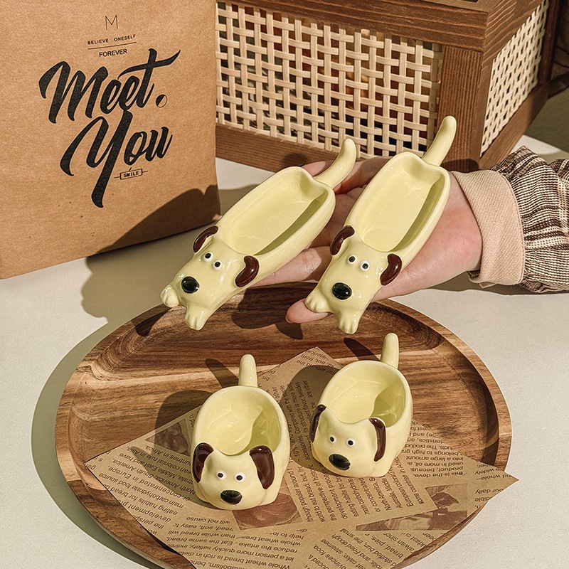 ใหม่ ชามเซรามิค รูปลูกสุนัขน่ารัก จาน ชามเล็ก ซอสถั่วเหลืองใส่ชามได้ ซอสมะเขือเทศ ถ้วยน้ำจิ้มเซรามิก จานน้ำจิ้ม ราคา 34 บาท*ส่งฟรี