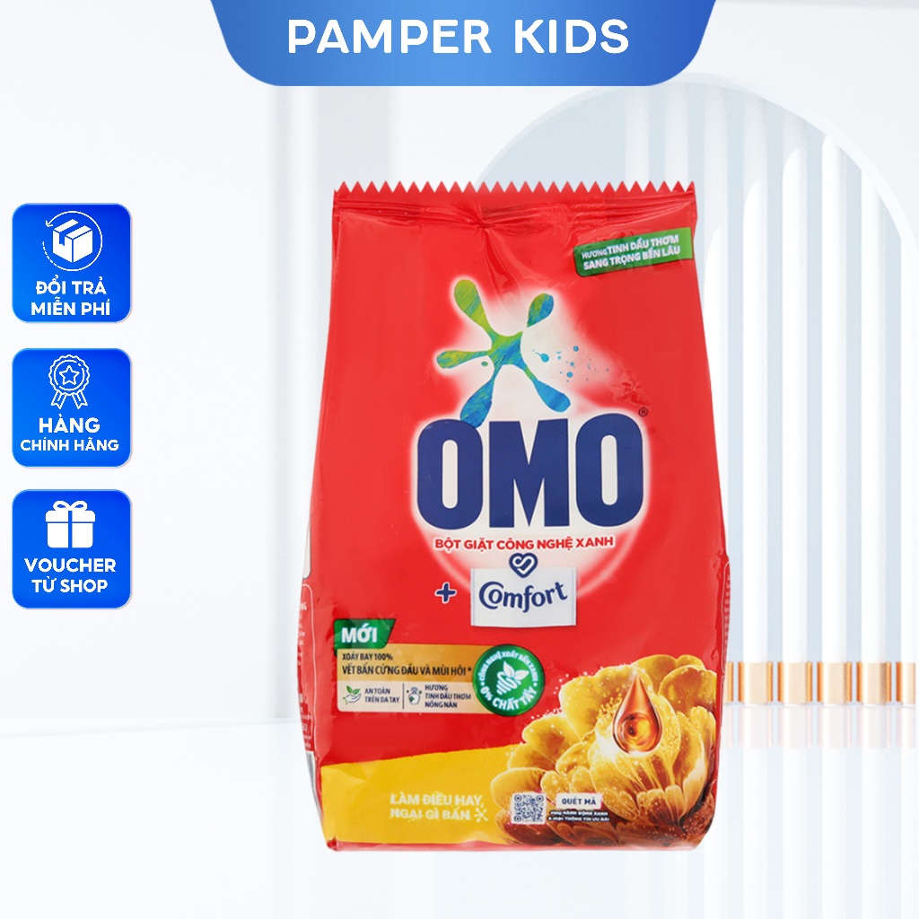 Bột giặt OMO Comfort tinh dầu thơm nồng nàn 350g và 700g