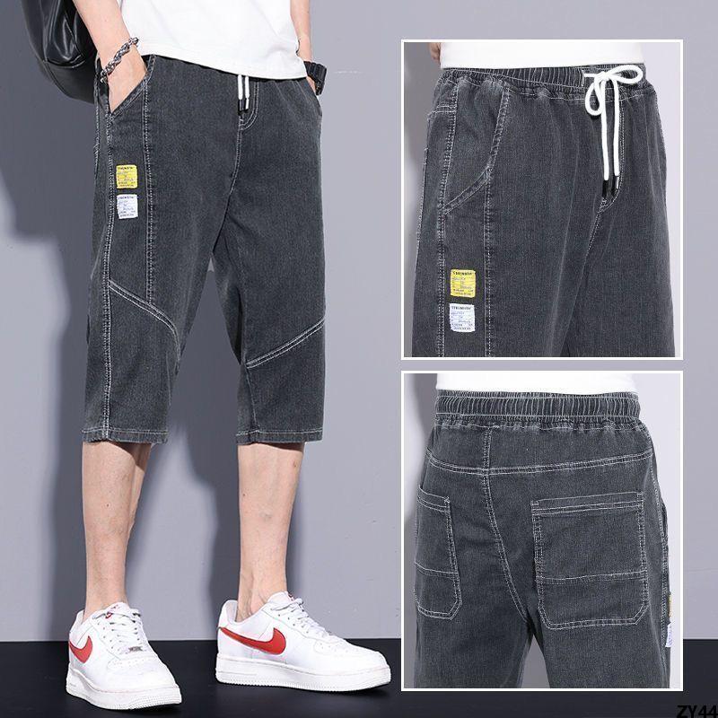Quần capri denim mỏng thời trang cho nam 2025 Quần short thẳng phong cách Hàn Quốc mùa hè mới thoải mái