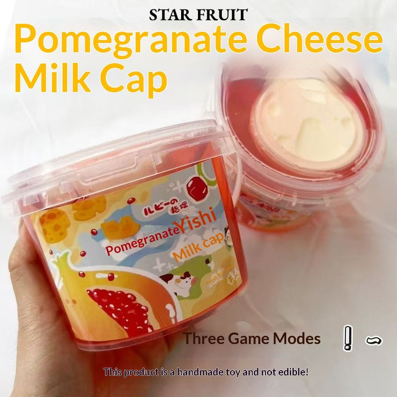 STAR FRUIT⭐ Pomegranate Cheese Milk Tea Slime Kit - Stretchy, Non-Sticky Stress Relief Toy with Three Play Styles ราคา 106 บาท*ส่งฟรี