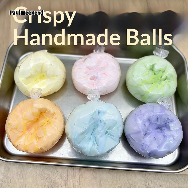 [Paulweekend Paul Weekend Gradient Crispy Hand Massage Ball with Crispy Sound for Relaxation and Sensory Fun,PaulWeekend Gradient Crispy Skin Handmade Stress Ball with Crunchy Sound for Relaxation and Sensory Fun,] ราคา 65 บาท*ส่งฟรี