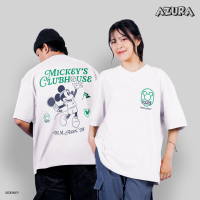 Azura Tshirt Boxy Oversize Disney Original Mickey Mouse Mickey Club House Sport Padel Putih