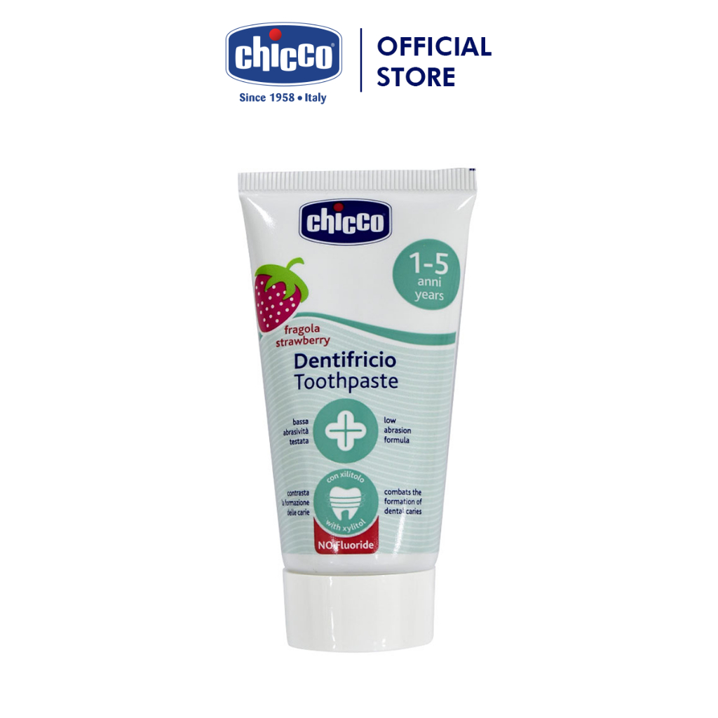 Kem đánh răng hương dâu 15ml/50ml, hương chuối táo 50ml Chicco