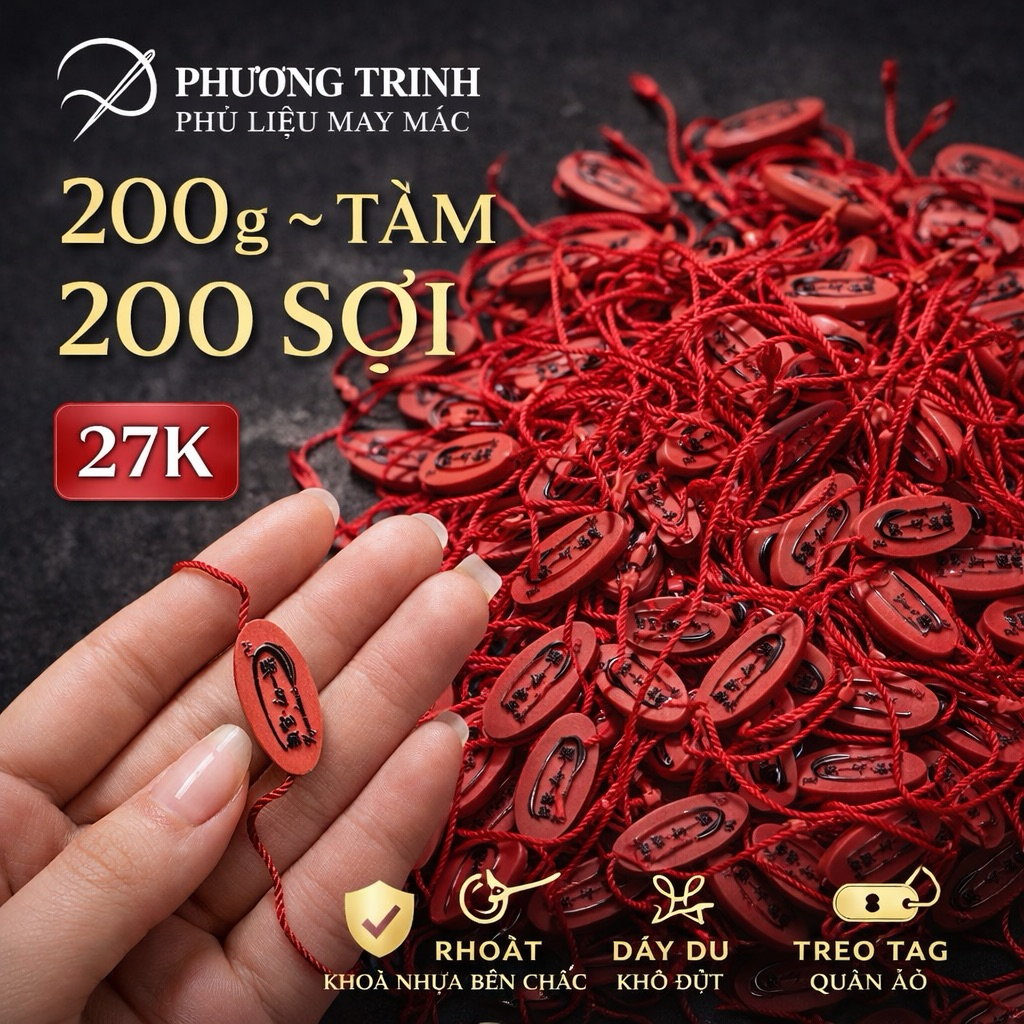 Dây Treo Thẻ Đỏ 200 Sợi ~200g – Dây Rút Nhựa Niêm Phong Tag Quần Áo, Phụ Kiện Shop Giá Rẻ