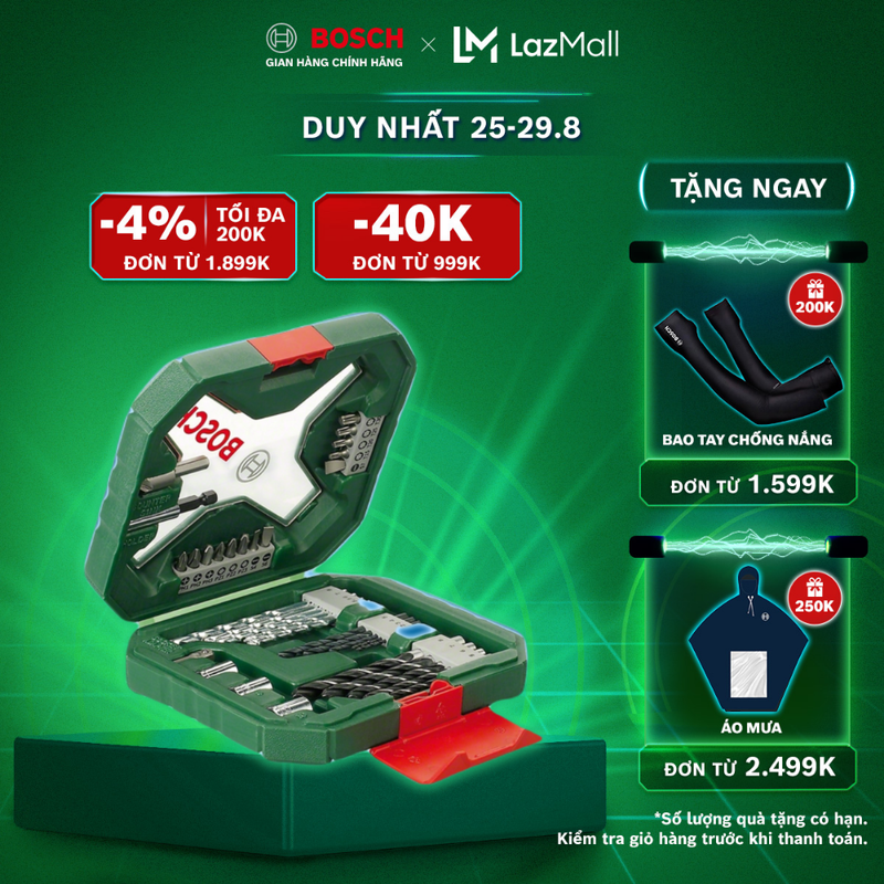 Bộ mũi khoan và tua vít đa năng Bosch X-Line 34 món