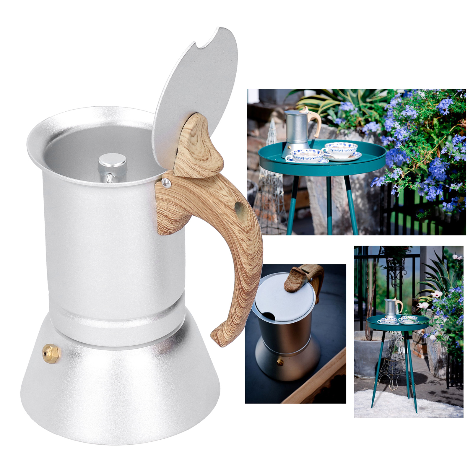 Máy pha cà phê Expresso ấm moka 150ml cho dụng cụ nấu ăn cảm ứng bếp ga bếp điện bếp gốm điện tử