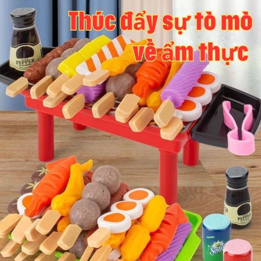 Đồ Chơi Nướng BBQ Trẻ Em – Mô Phỏng Thực Phẩm, Vật Liệu An Toàn, Rửa Sạch Dễ, Vui Chơi Gia Đình, Khả Năng Sáng Tạo