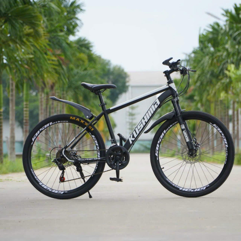 Xe đạp thể thao KUSHIMA 26 inch vành nan tặng kèm bộ quà tặng phụ kiện đầy đủ theo xe