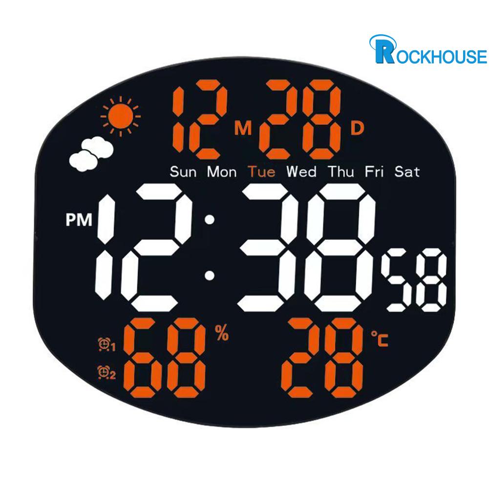 【Rockhouse】 Large Screen LED Electronic Clock Wall Mount with Dual Alarms Weather Display [New Products] ราคา 1,159 บาท*ส่งฟรี