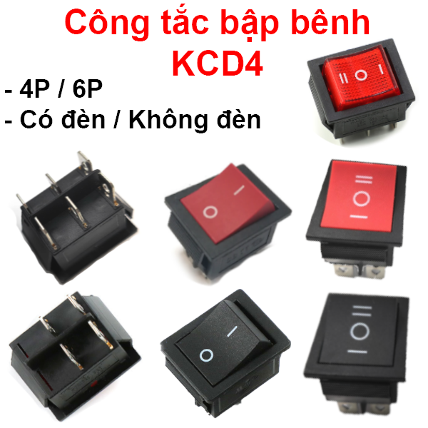 Công tắc bập bênh kcd4 16a/250v 25x31mm