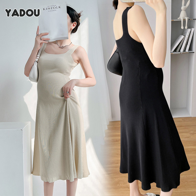YADOU Maternity wear, ice silk thin sleeveless suspender dress, belly-covering loose maternity dress, petite dress ราคา 844 บาท*ส่งฟรี