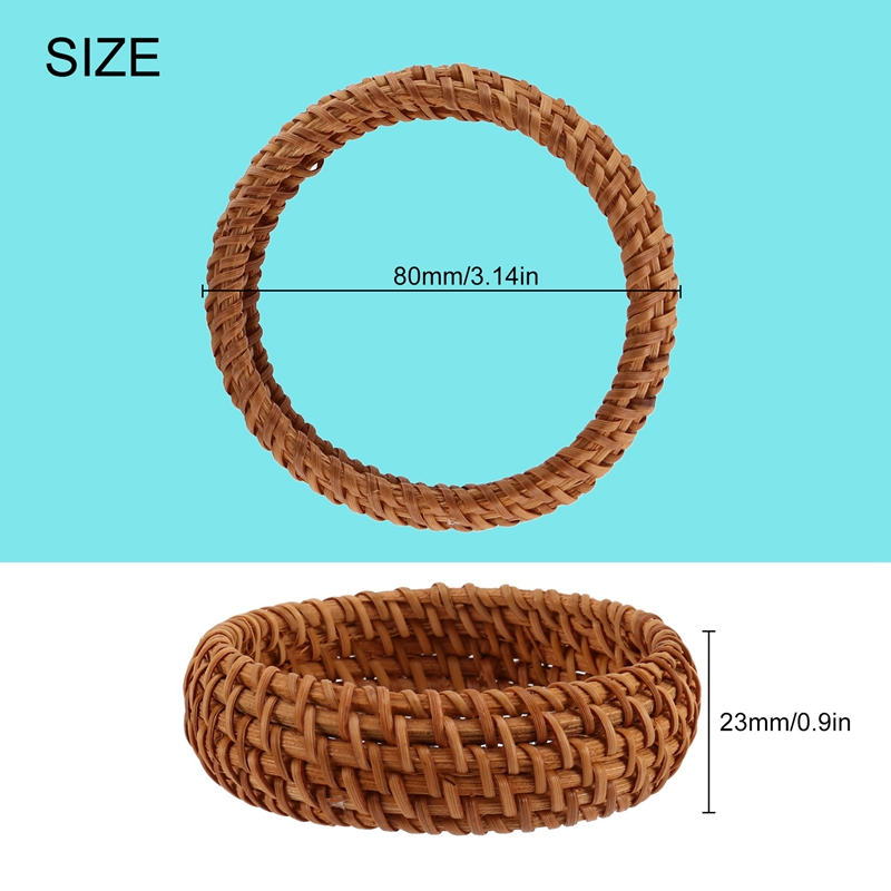 Ethnic Style Hand-Woven Rattan Bracelet Simple Big Round Rattan Bracelet Ladies Jewelry