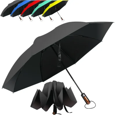 HAILSTORM Inverted Fold Umbrella | Automatic | UV UPF 50+ | Solid Full Fiberglass Ribs | Comfort Grip | Fast Drying | Large (Big) | Designed in Singapore for Men and Women | Reverse Umbrella | Foldable Auto Umbrella