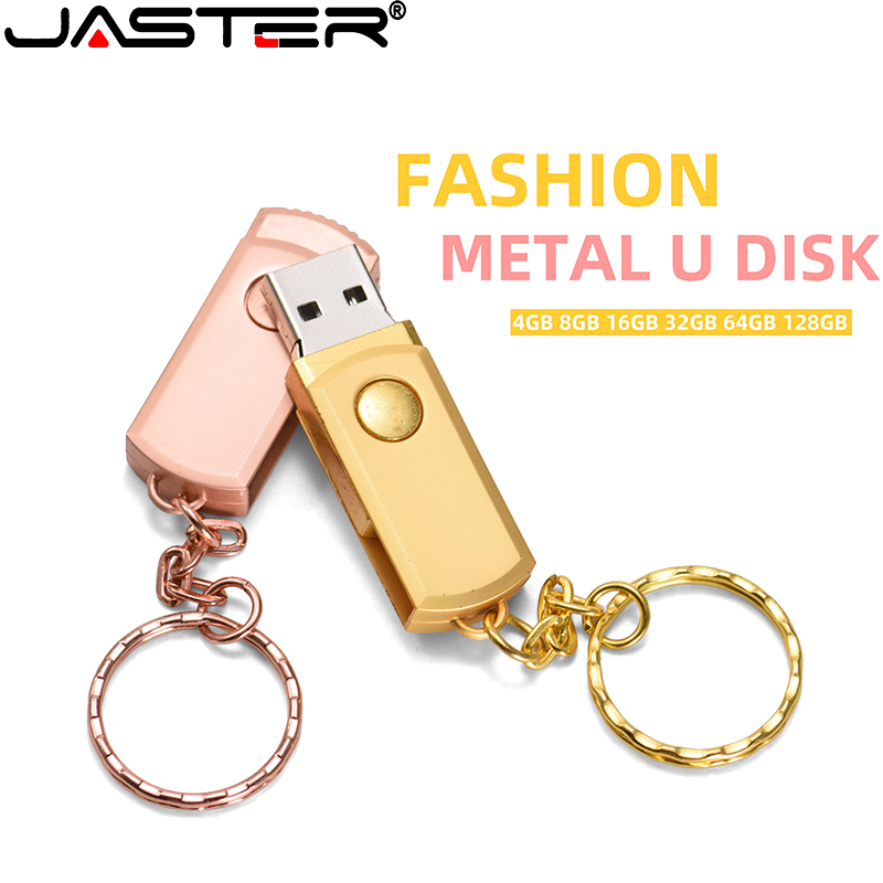 Jaster siêu nhỏ xoay usb ổ đĩa flash 128gb chìa khóa miễn phí ổ usb nhỏ 64gb dung lượng thực thẻ nhớ 32gb dễ thương u đĩa 8gb shatterproof lưu trữ bên ngoài 4gb sáng tạo kinh doanh thẻ nhớ quà tặng 16gb màu vàng hồng tốc độ cao