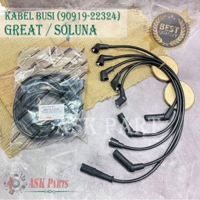 KABEL BUSI PLUG CORD SET TALI BUSI TOYOTA COROLLA GREAT SOLUNA STARLET 90919-22327 ORI Harga 132,000 rupiah*Gratis Ongkir