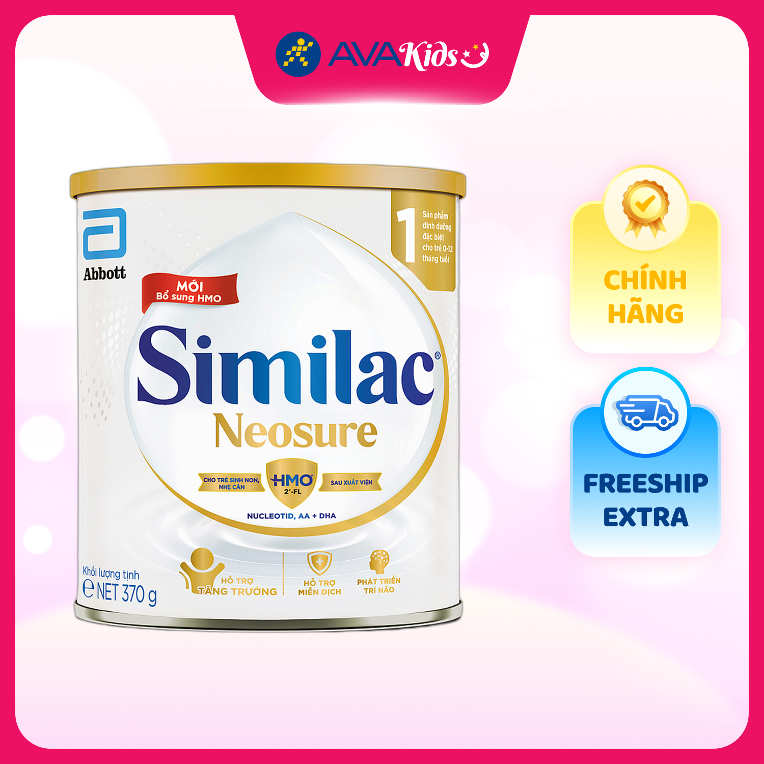 Sữa bột Similac Neosure 370g (0 - 12 tháng) cho trẻ sinh non, nhẹ cân
