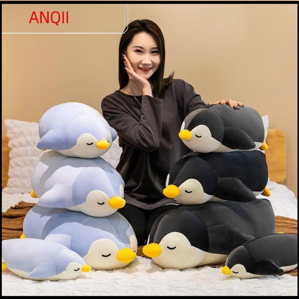 ANQII 35/50cm Búp bê động vật biển Thú nhồi bông Đệm Đồ chơi nhồi bông Mềm Búp bê chim cánh cụt vải lông