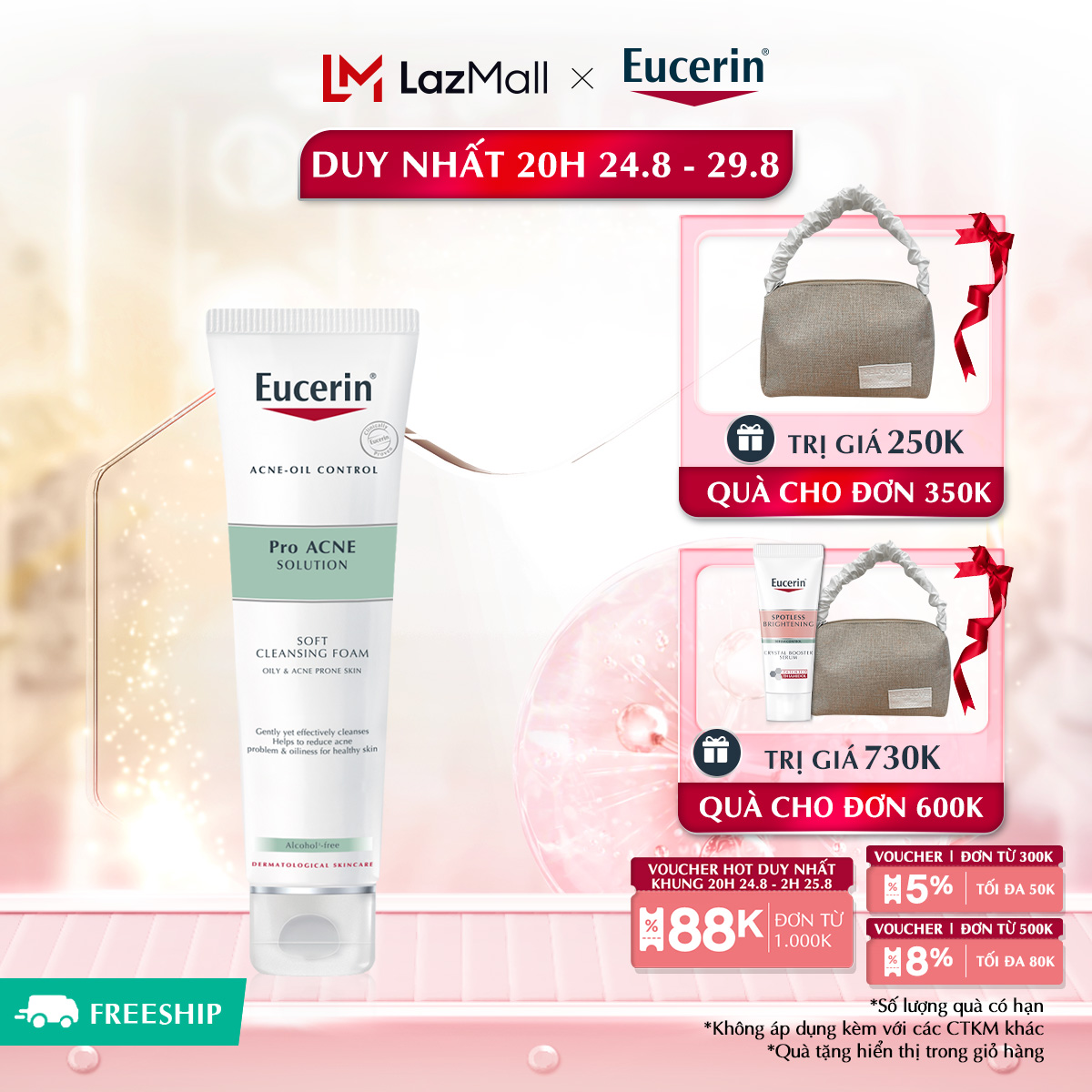 Sữa rửa mặt dành cho da nhờn mụn Eucerin Pro Acne Cleansing Foam 150g
