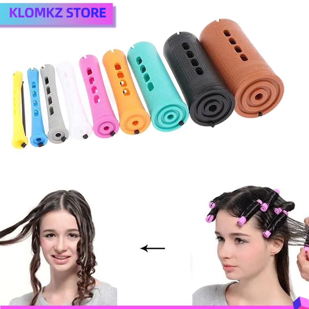 KLOMKZ Dây cao su đàn hồi chăm sóc Con lăn uốn tóc Vô hại với tóc Chuyên nghiệp Thanh uốn tóc lạnh Dụng cụ tạo kiểu tóc Tự làm Thanh uốn xoăn sóng Nữ Lady Girl