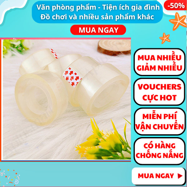 Combo 4 cuộn băng keo trong loại nhỏ giá rẻ, Băng dính, băng dính trong suốt, Băng dính giấy, Aplusmart