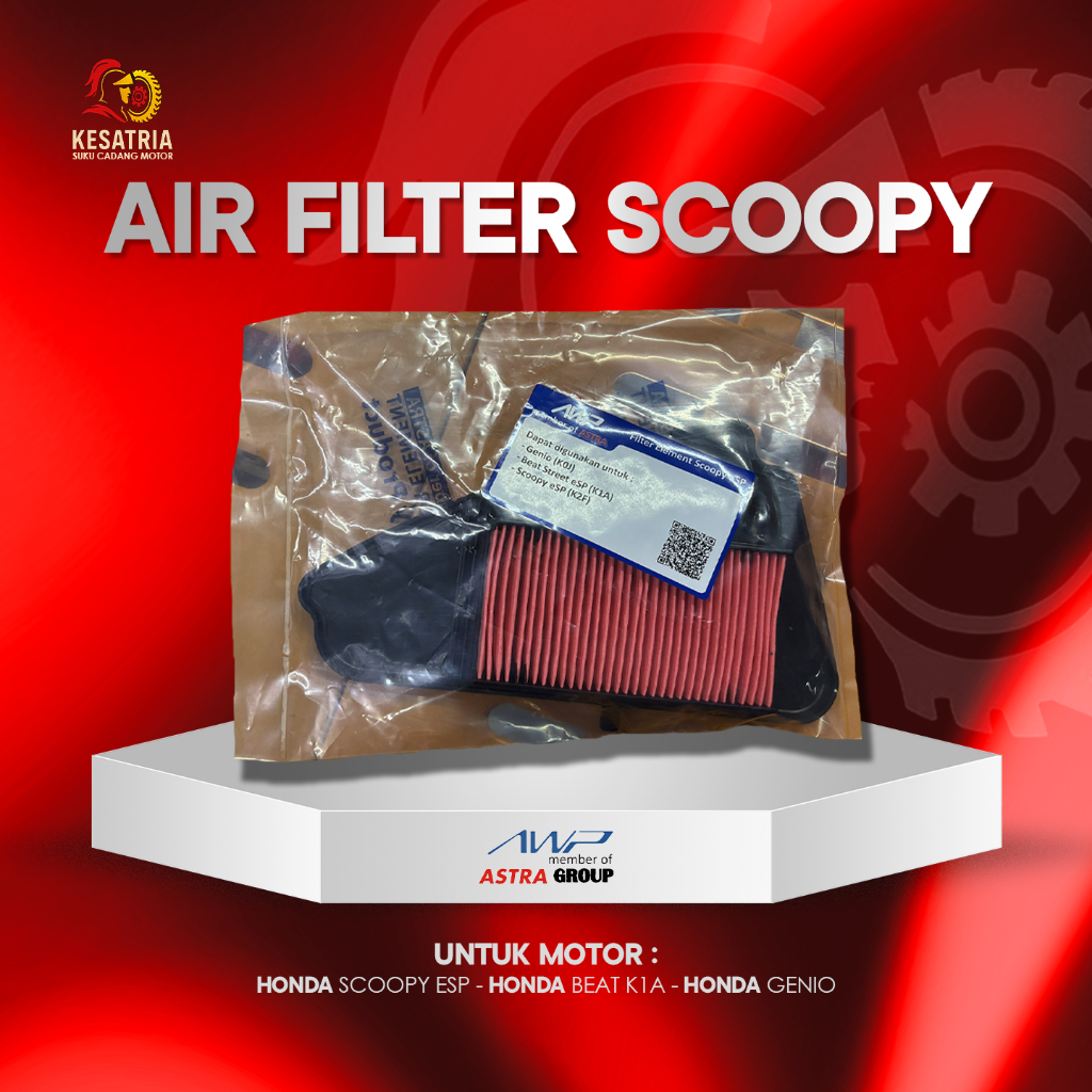 Air filter k0j Honda scopy ESP/beat K1A/Genio Harga 44,000 rupiah*Gratis Ongkir
