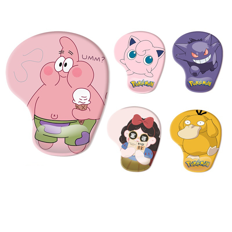 Đệm Lót Chuột Silicon Chống Trượt Thoải Mái Hỗ Trợ Cổ Tay Họa Tiết Hoạt Hình Đơn Giản Cho Văn Phòng Lff0722