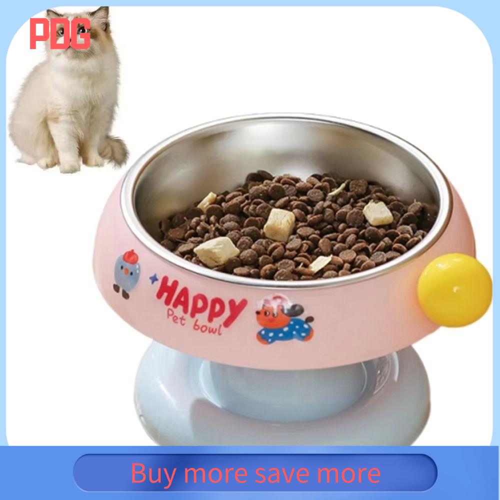 PDG Thép không gỉ Bát ăn cho thú cưng Dopamine Có thể tháo rời Bát ăn cho chó Dễ thương Bàn chân cao Bát ăn cho mèo Bảo vệ cột sống cổ cho mèo con và chó