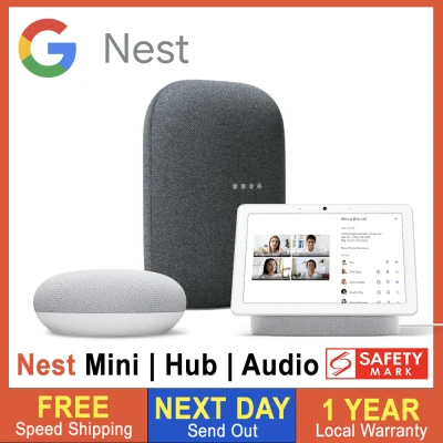 Google Nest Audio, Nest Hub, Nest Mini 2nd GEN Smart Speaker Voice Control - Singapore Local Set with SAFETY MARK 3 Pin Plug - Google Nest Audio, Google Nest Hub, Google Nest Mini 2nd Generation [Local Warranty]