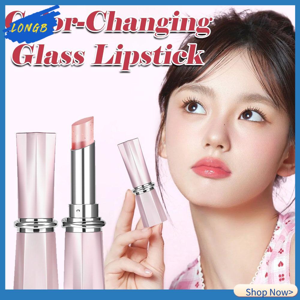 LONGB Thay đổi màu sắc Son môi thủy tinh Dưỡng ẩm lâu dài Chắc chắn Son dưỡng môi Quà tặng Son môi