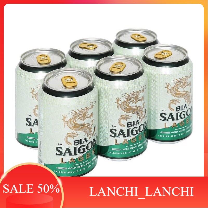 Lốc 6 lon Bia Hà Nội / Bia 333/ Bia Sài Gòn - HABECO (330ml/ lon) - Shop Thái Hà