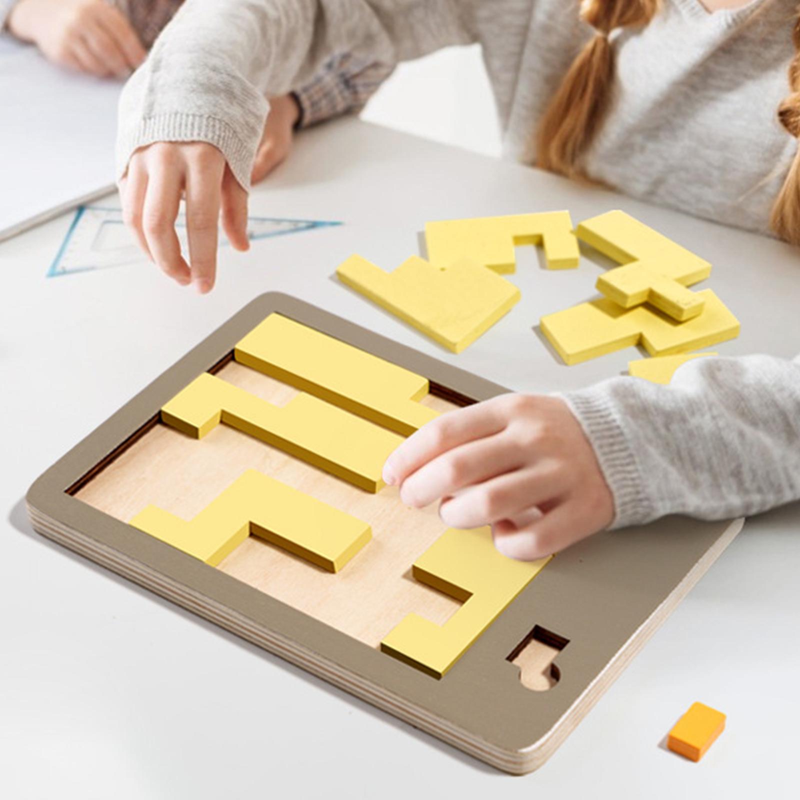 Gazechimp Kids Tangram Educational Toys, Wooden Geometric Shape Jigsaw