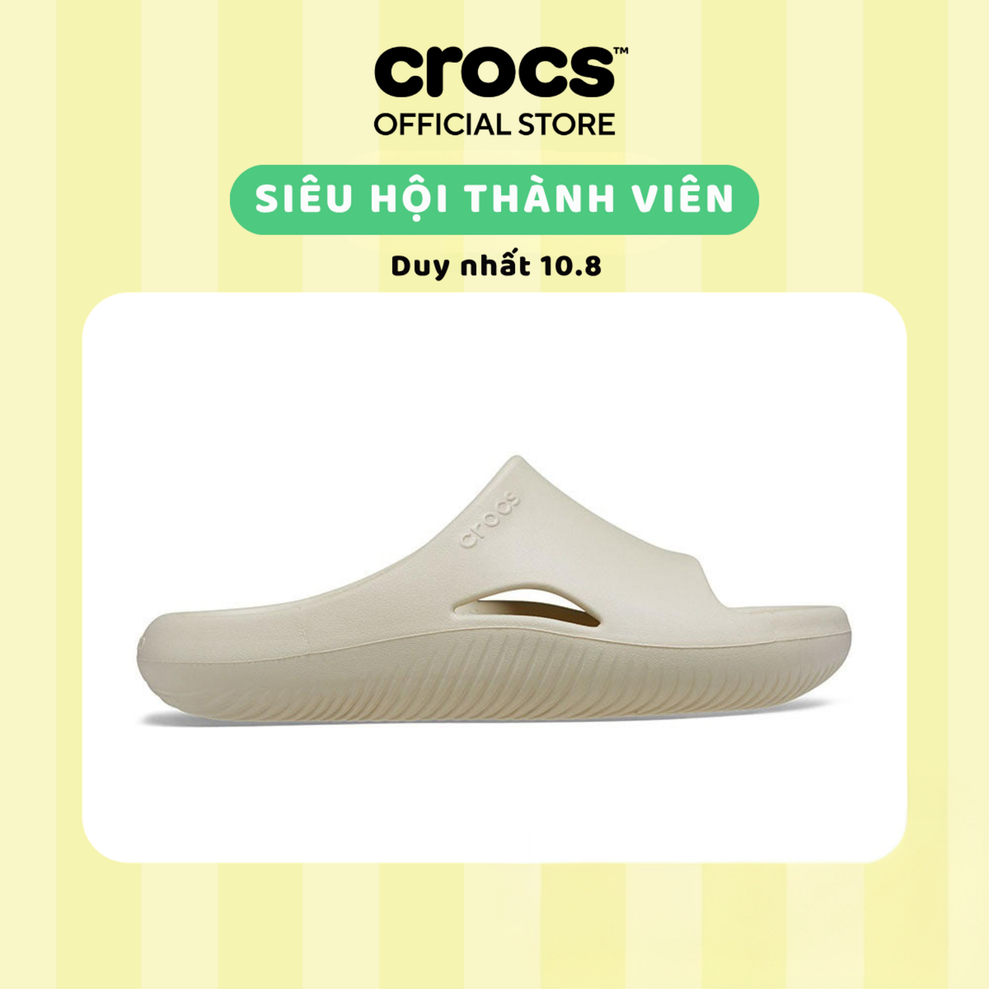 Dép Quai Ngang Unisex Crocs Mellow - Bone - 208392-2Y2