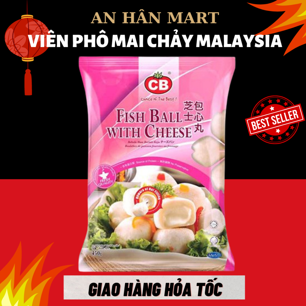 Viên phomai tan chảy thả lẩu, viên phô mai CB Malaysia gói 500g