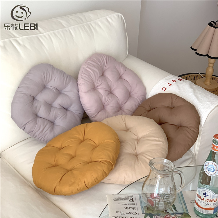 ins style simple solid color round seat cushion Morandi color fart cushion Dengzi sedentary student office dormitory cushion copy