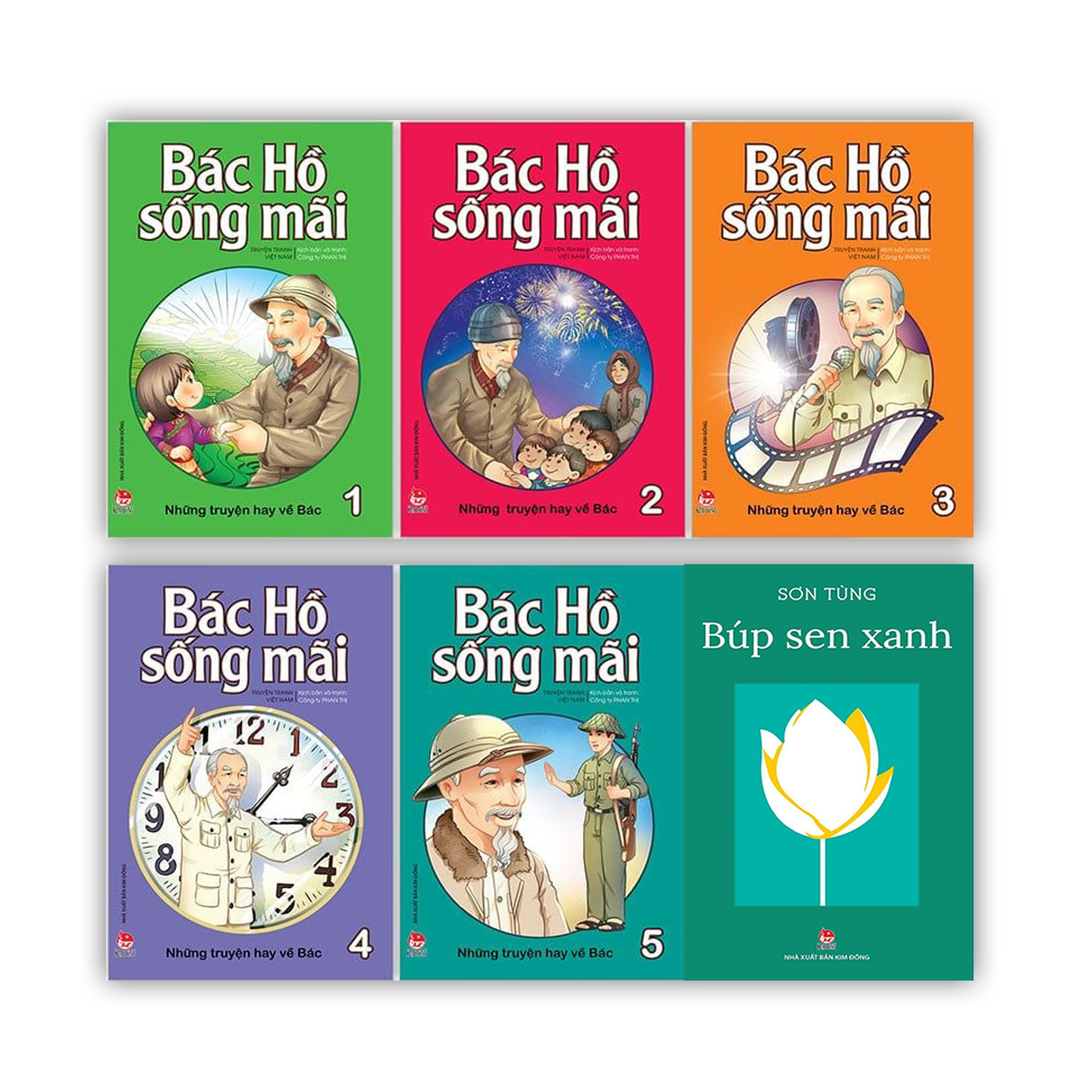 Sách - Combo Sách về Bác Hồ : Bác Hồ sống mãi + Búp sen xanh