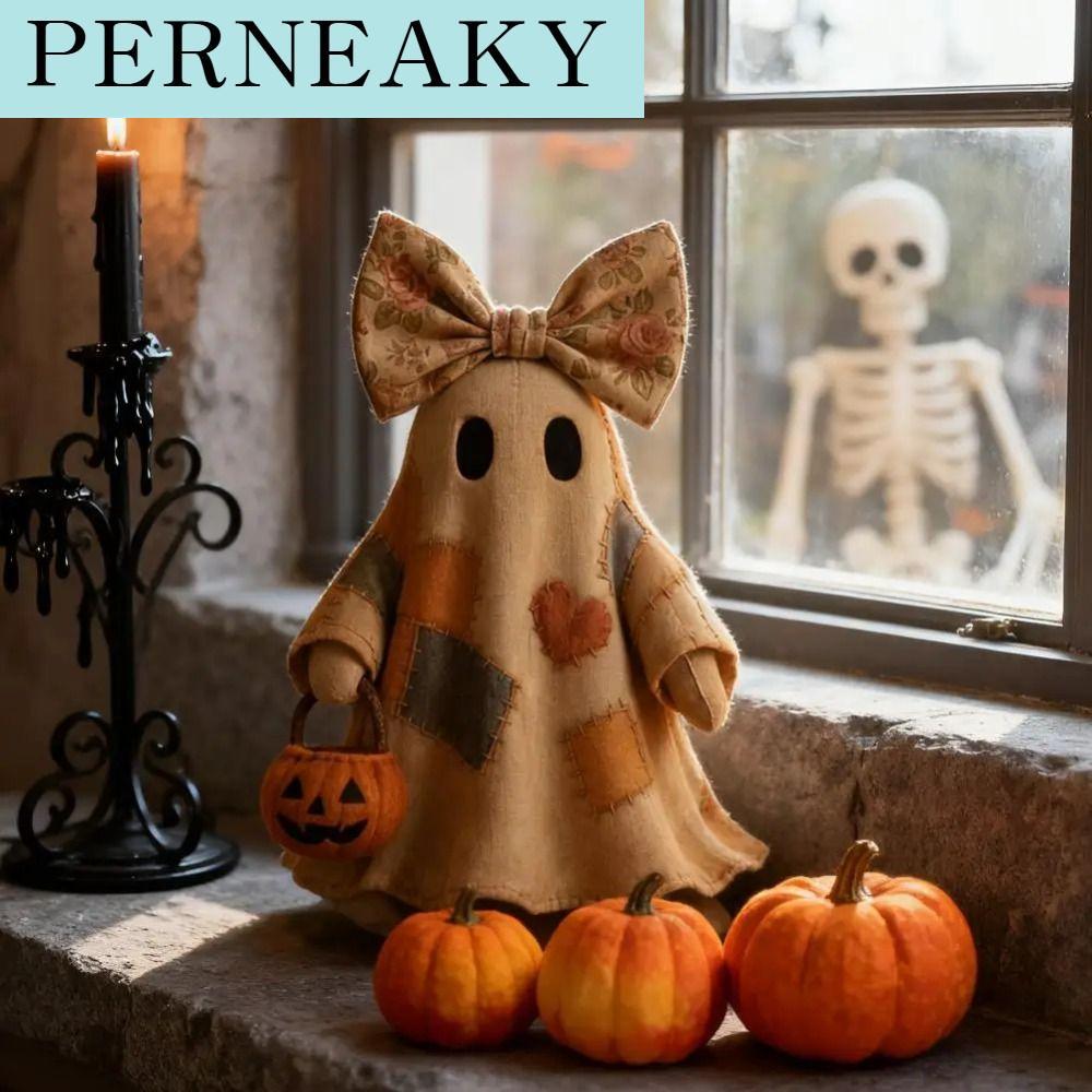 PERNEAKY ผ้าเนื้อนุ่ม ผีผ้าปะติด การเย็บที่ประณีต สไตล์วินเทจ แพทช์โกสต์ สไตล์เรียบง่าย งานฝีมือปะติดแบบย้อนยุค ของตกแต่งวันฮาโลวีน ของตกแต่งโต๊ะทำงาน ราคา 343 บาท*ส่งฟรี