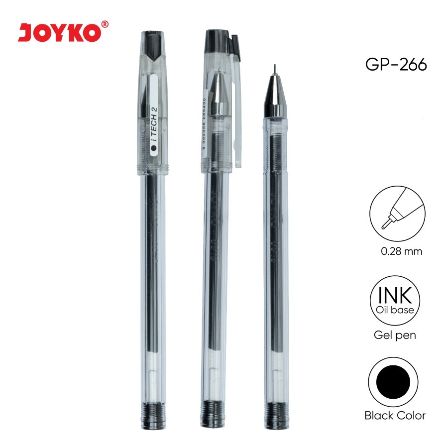 (12pc) Gel Pen Pulpen Pena Joyko GP-266 iTech 2 0.28 mm