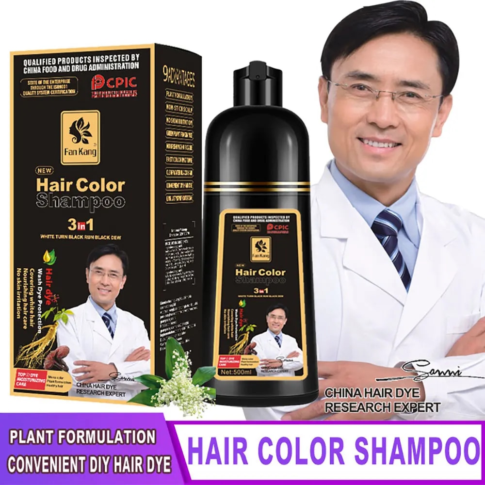 【Free Returns】 Permanent Hair Dye Shampoo For Women Men Chestnut Coffee Black Fast Hair Coloring Dyi