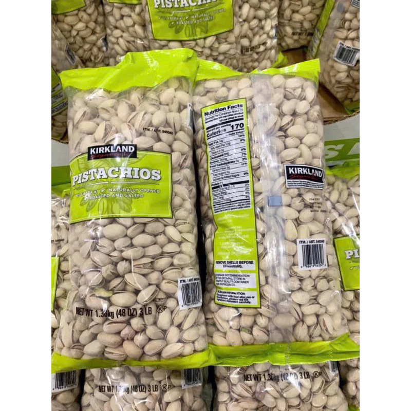 (Hạt Mỹ) Hạt dẻ cười Kirkland Pistachios 1,36kg một túi - ✔Loại hạt này chứa nhiều vitamin nhóm B, đặc biệt là vitamin B6 hỗ trợ thần kinh, bảo vệ tế bào thần kinh trước những tổn thương. Bên cạnh đó, làm giảm chứng mất ngủ, giúp ngủ ngon.