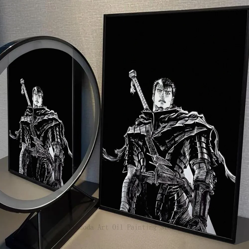 2025 1PC Berserk Poster Self-adhesive Art Waterproof Paper Sticker Coffee House Bar Room Wall Decor